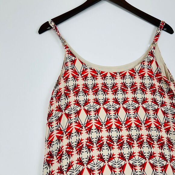 CAbi Mini Slip Dress Size Medium Batik Print V-Neck Summer Tank Shift Red - Picture 9 of 13